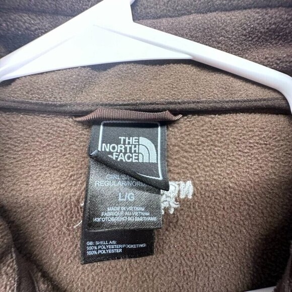 The North Face Girls Fleece Jacket Size Large Chocolate Brown Full Zip Pockets - Picture 4 of 11